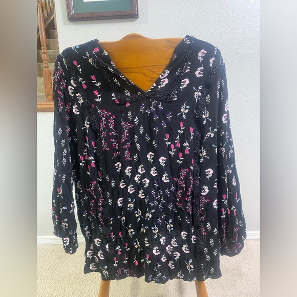 Lane Bryant Tops - Lane Bryant black floral blouse